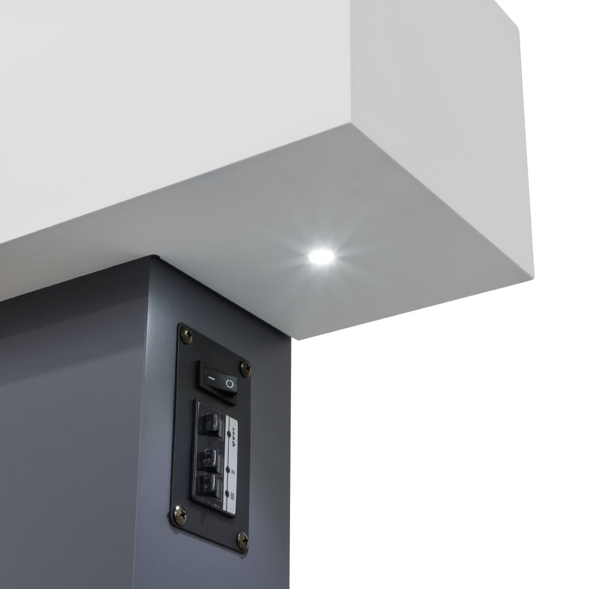 Baridi Wall Mounting Electric Fireplace with LED Flame Effect 52" - Grey