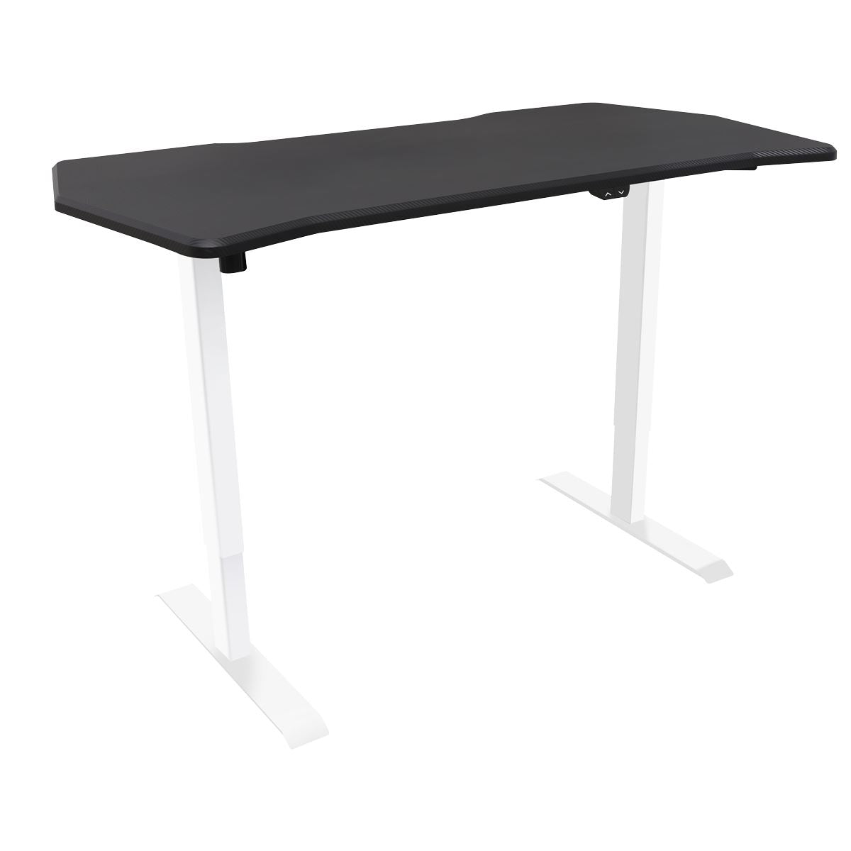 Dellonda Single Motor Ultra-Quiet Adjustable-Height Electric Sit/Stand Desk - Carbon Fibre Effect Desktop