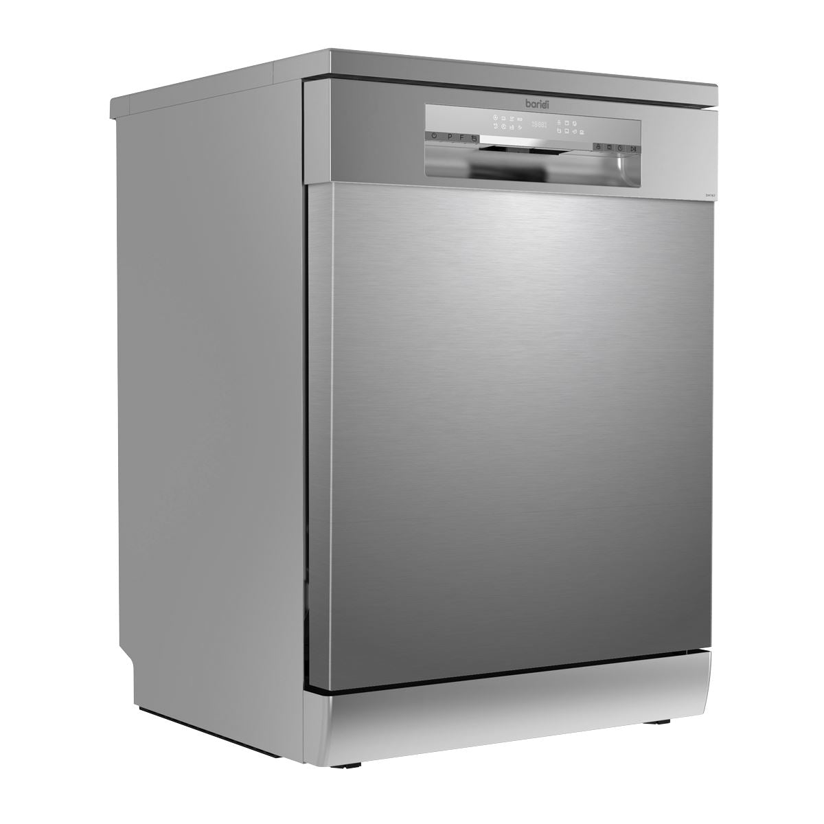 Baridi Regular Sized Freestanding Dishwasher 60cm Wide 14 Place Settings - Silver