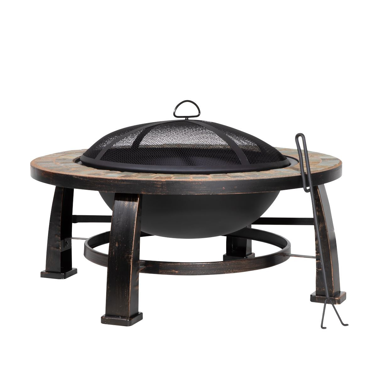 Dellonda 76cm Deluxe Traditional Style Fire Pit/Fireplace/Outdoor Heater - Slate