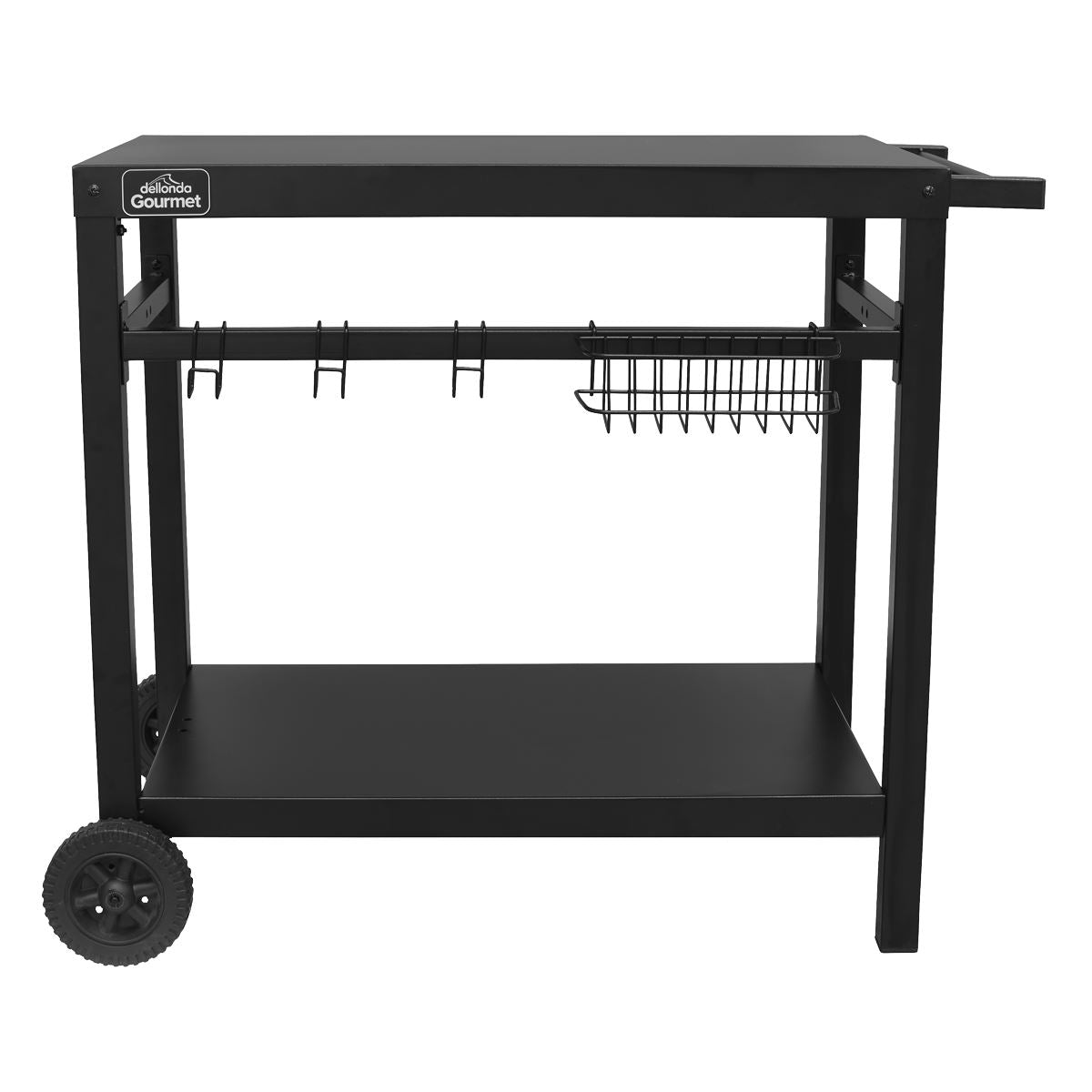 Dellonda Plancha Trolley with Utensil Holder - Black