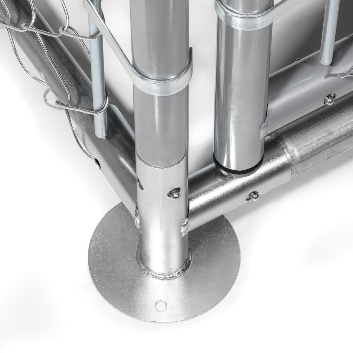 Dellonda Galvanised Steel Dog Kennel with Roof Cover & Chain Link Fencing