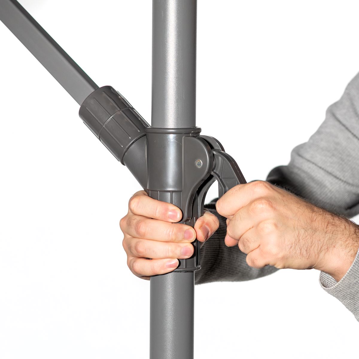 Dellonda Banana Parasol with Cover 3m - Grey