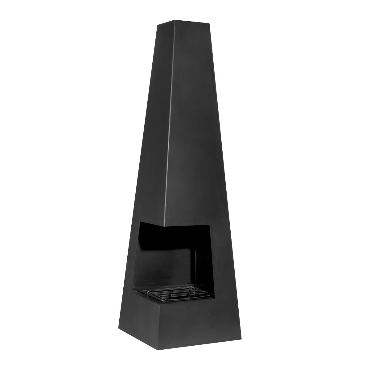 Dellonda Chiminea, Wood Burner, Heater for Outdoors W45cm x H150cm - Black Steel