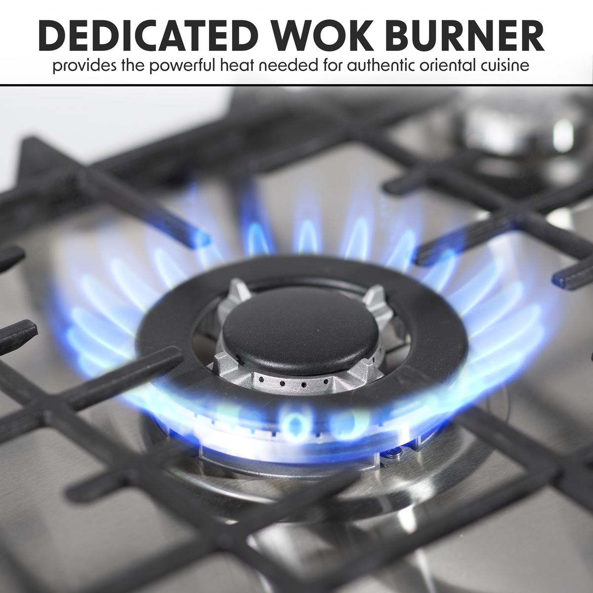 Baridi Gas Hob with 4 Cooking Zones 60cm - Stainless Steel