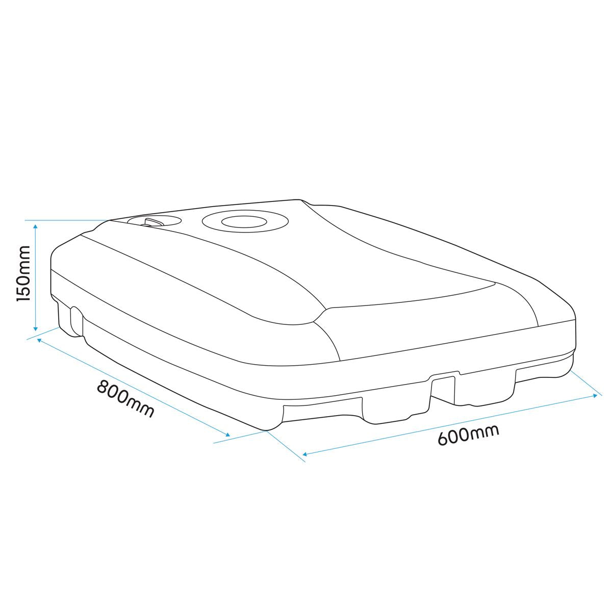 Dellonda Fillable Parasol Base with Wheels, Water/Sand Fill 60L