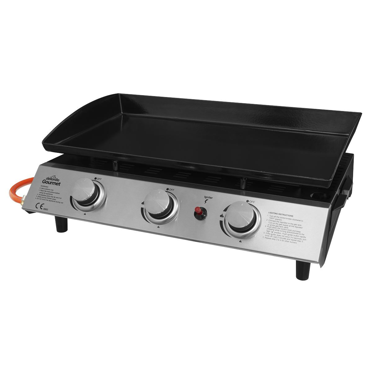 Dellonda 3 Burner Portable Gas Plancha