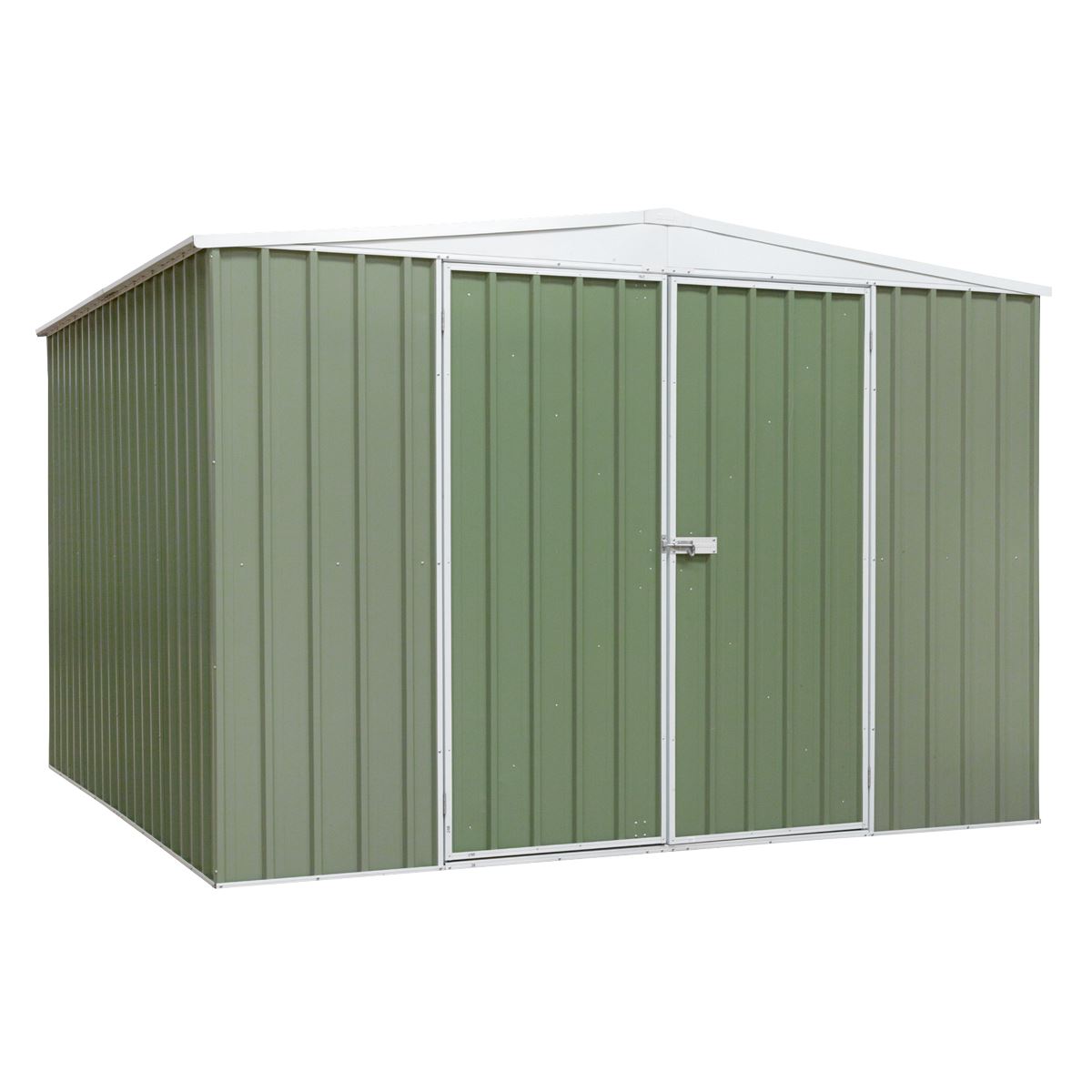 Dellonda Galvanized Steel Storage Shed with Apex Style Roof 300 x 300 x 220cm - Green
