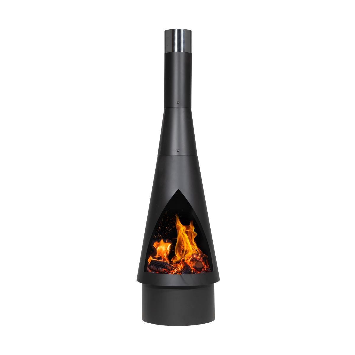Dellonda Outdoor Chiminea, Fireplace, Fire Pit, Heater, Durable, Black Steel