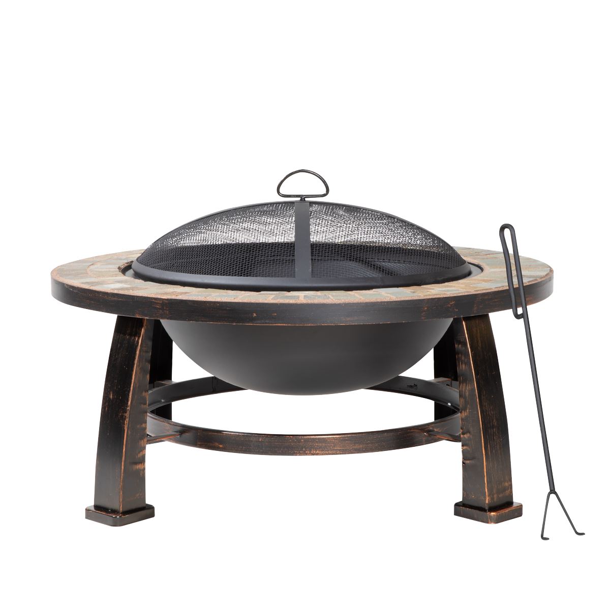 Dellonda 76cm Deluxe Traditional Style Fire Pit/Fireplace/Outdoor Heater - Slate