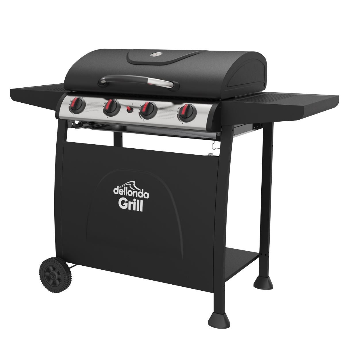 Dellonda 4 Burner Gas BBQ Grill with Piezo Ignition & Thermometer
