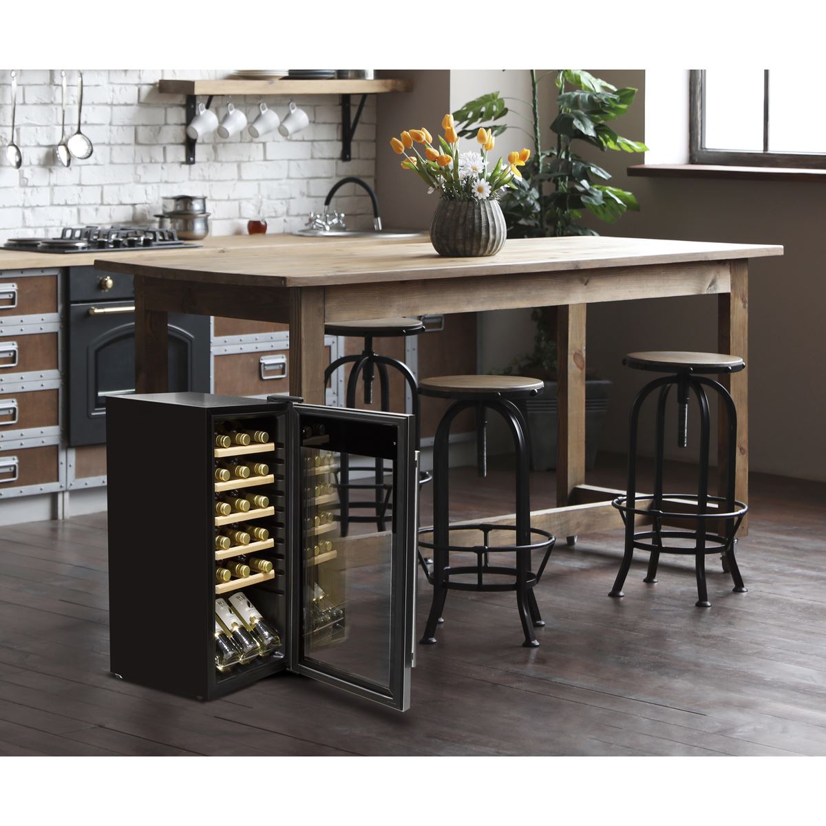 Baridi 18 Bottle Wine Fridge & Cooler - Stainless Steel