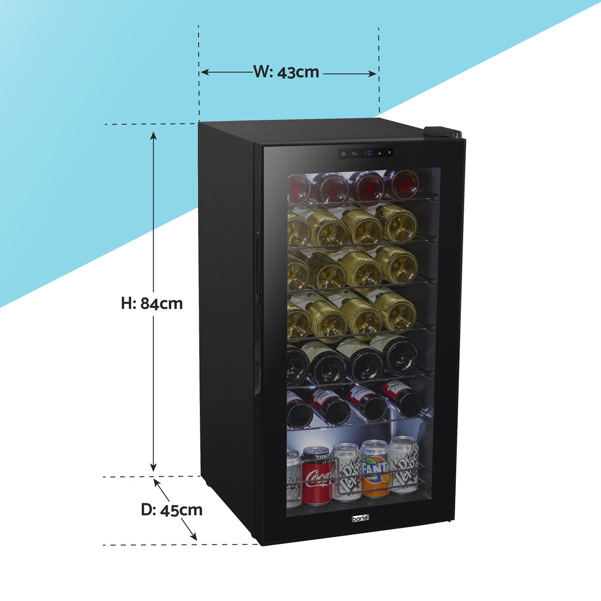 Baridi Tabletop Wine Fridge & Cooler 28 Bottle Capacity