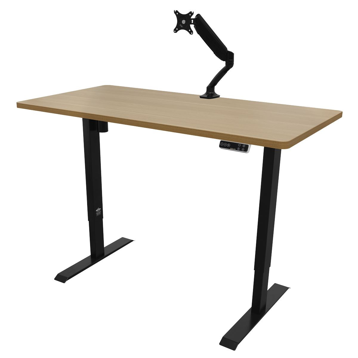 Dellonda Oak Electric Adjustable-Height Standing Desk with Memory, Quiet & Fast 1400 x 700mm