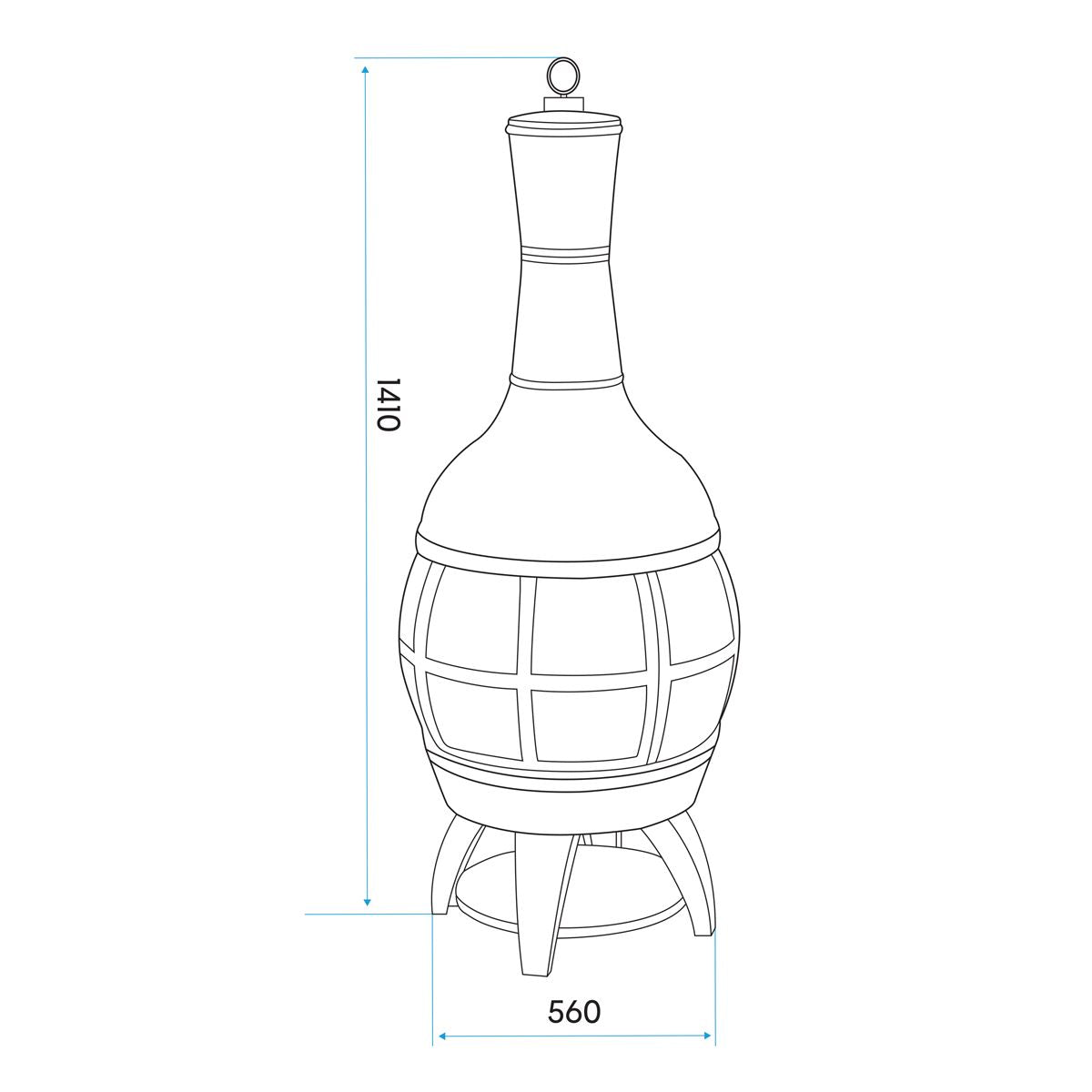 Dellonda Deluxe 360° Chiminea / Fire Pit Outdoor Heater - Antique Bronze Finish