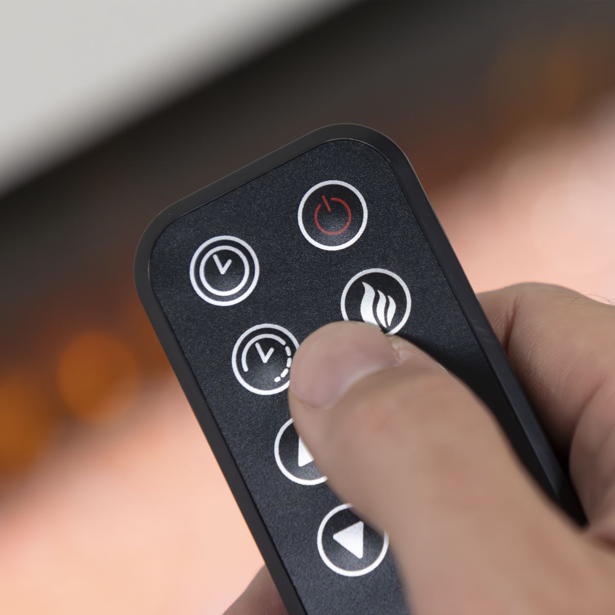 Baridi Wall Mounting Electric Fireplace with LED Flame Effect 52" - Grey