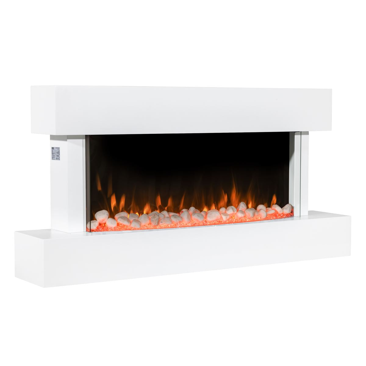 Baridi Wall Mounting Electric Fireplace with LED Flame Effect 46" - White