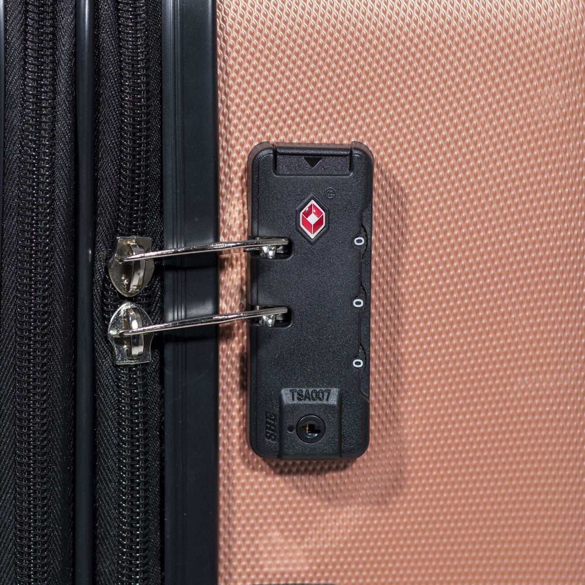 Dellonda Lightweight ABS Luggage Set with TSA Lock - Rose Gold