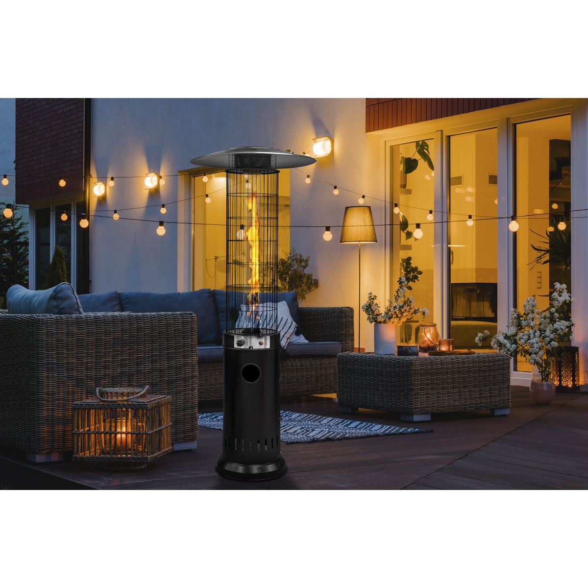 Dellonda Gas Patio Heater 13kW for Commercial & Domestic Use, Black