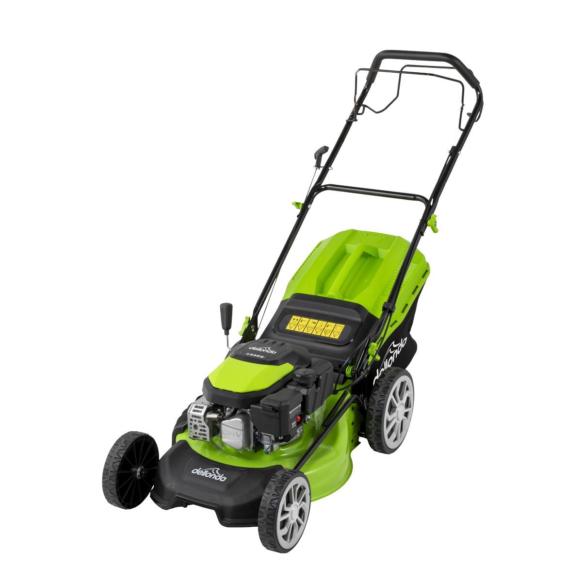 Dellonda Self-Propelled Petrol Lawnmower Grass Cutter with Height Adjustment & Grass Bag 144cc 18"/46cm 4-Stroke Engine