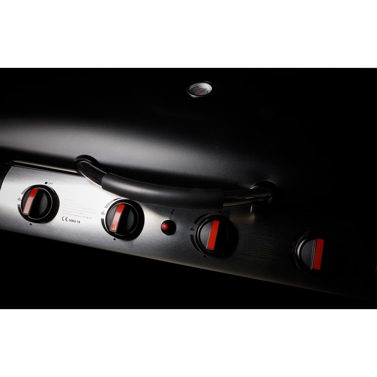 Dellonda 4 Burner Gas BBQ Grill with Piezo Ignition & Thermometer