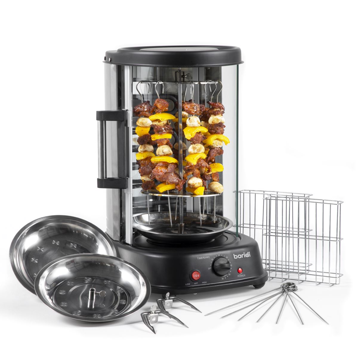 Baridi Vertical 360° Rotisserie Smokeless Grill 21L Capacity