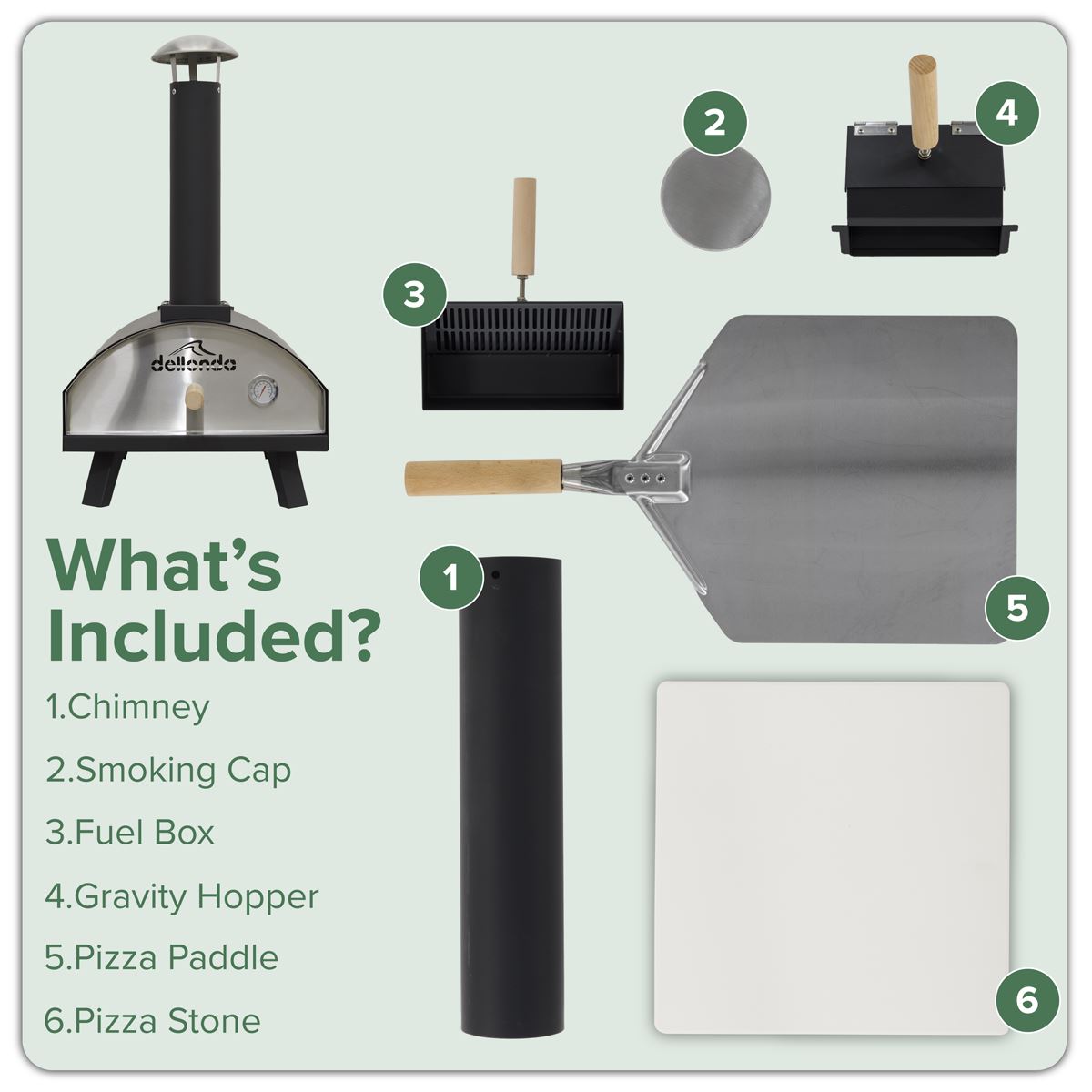 Dellonda Wood-Fired Pizza Oven 14" - Black