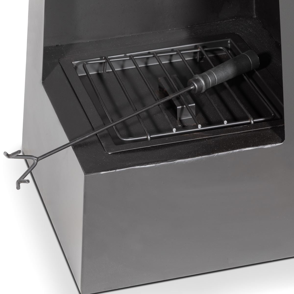 Dellonda Chiminea, Wood Burner, Heater for Outdoors W45cm x H150cm - Black Steel