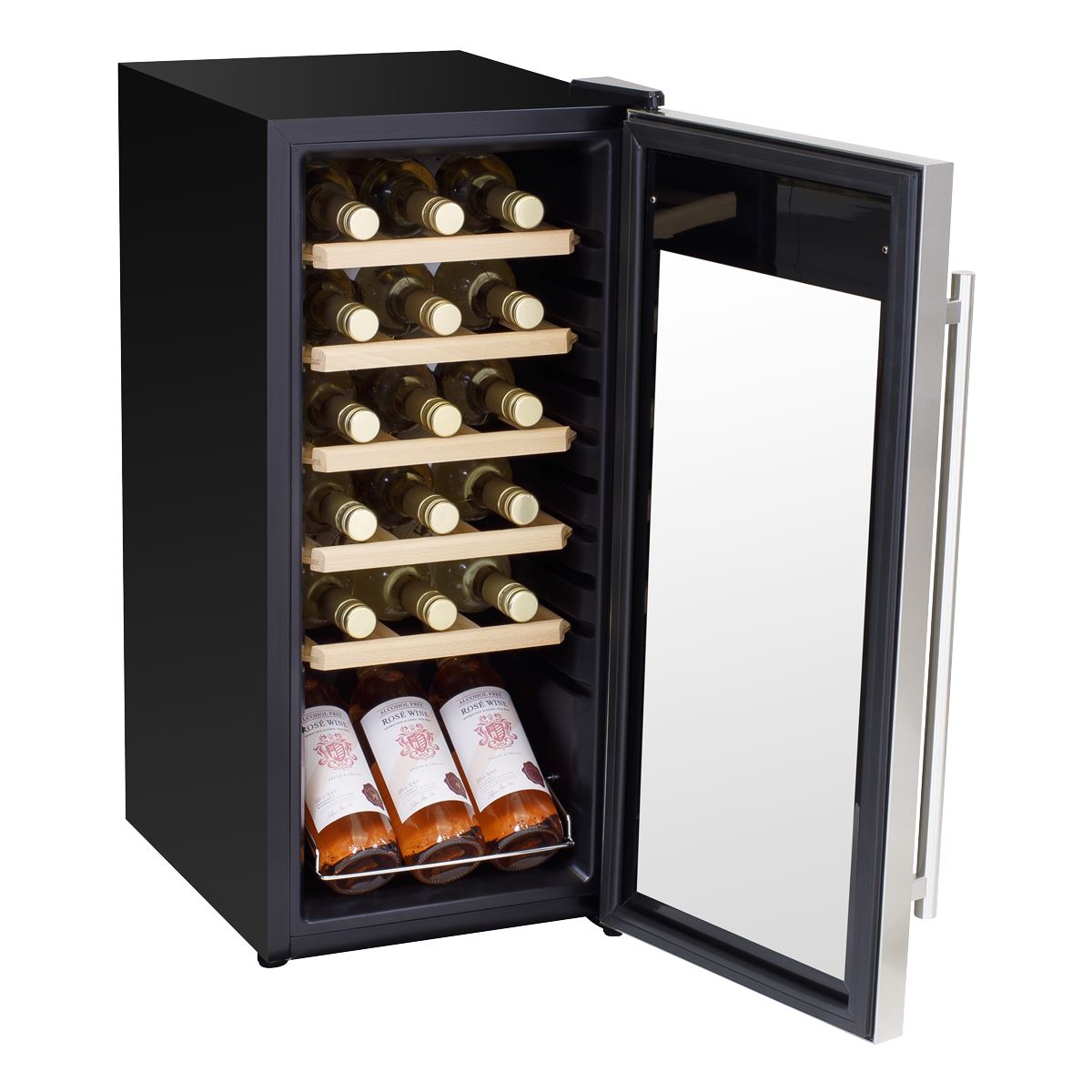 Baridi 18 Bottle Wine Fridge & Cooler - Stainless Steel