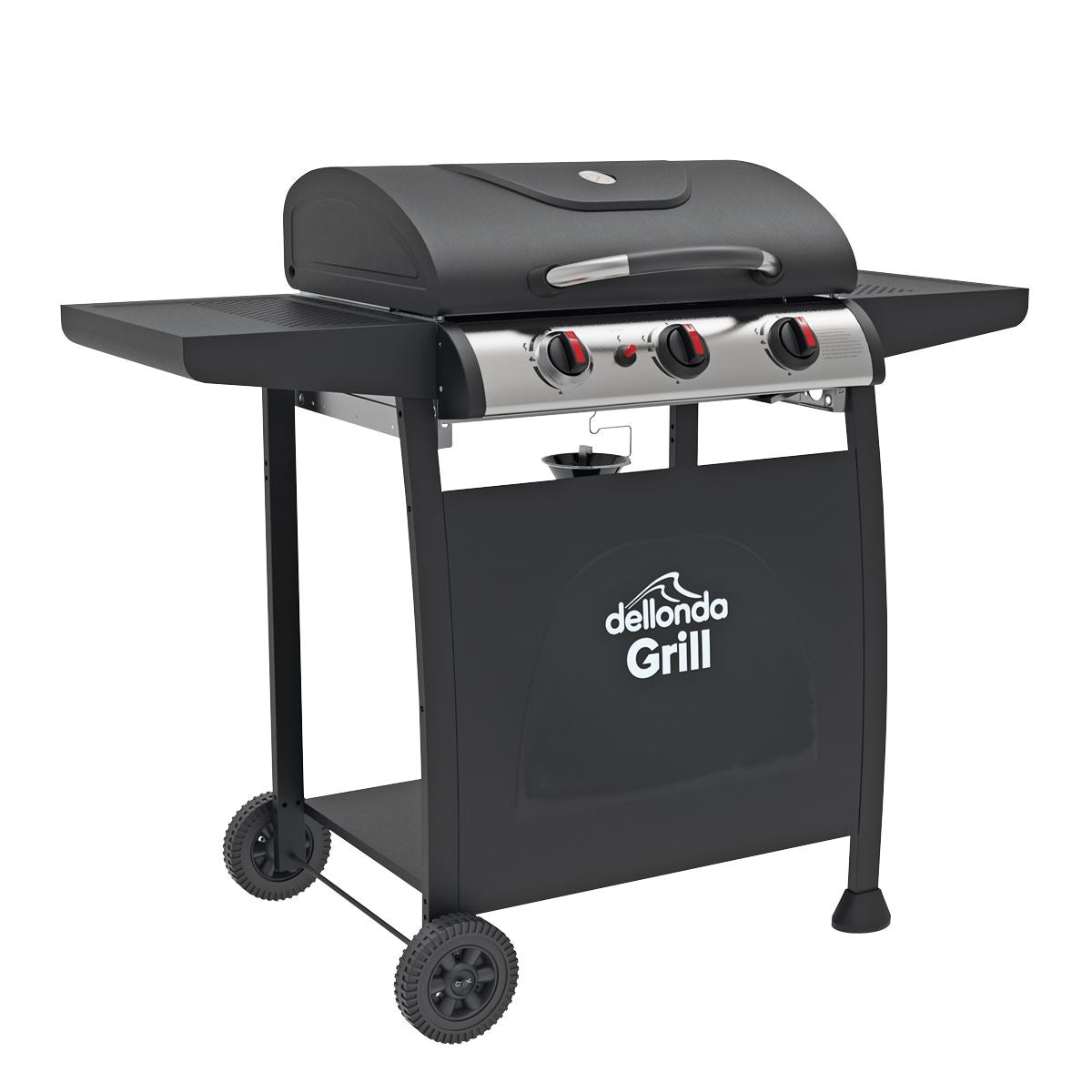 Dellonda 3 Burner Gas BBQ Grill with Piezo Ignition & Thermometer