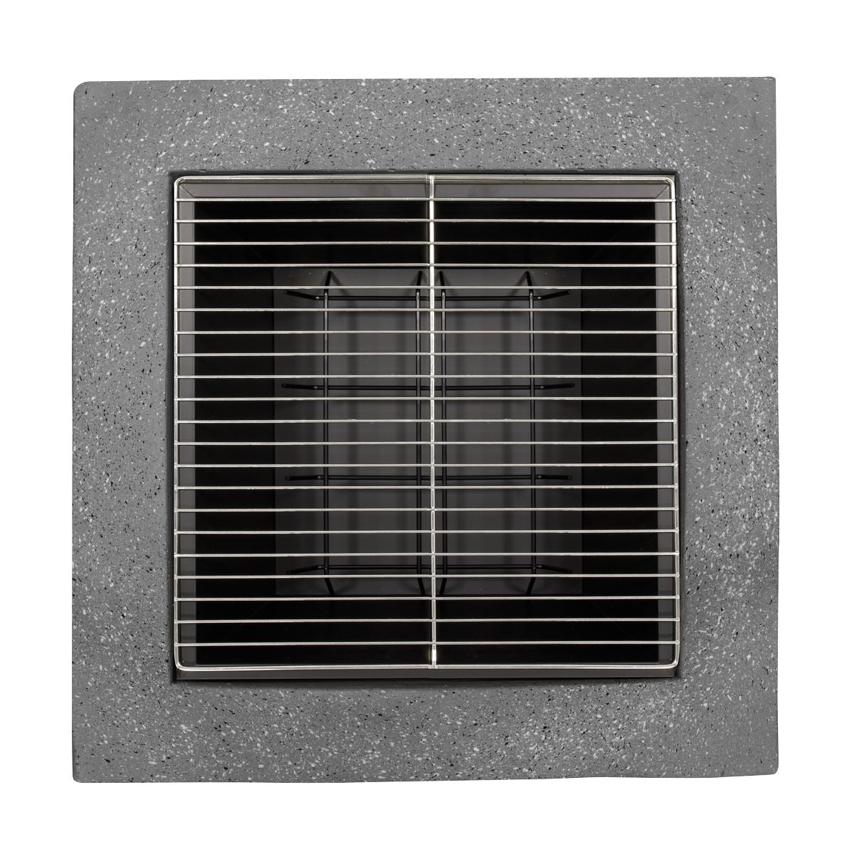 Dellonda Square MgO Fire Pit with BBQ Grill, Safety Mesh Screen - Dark Grey