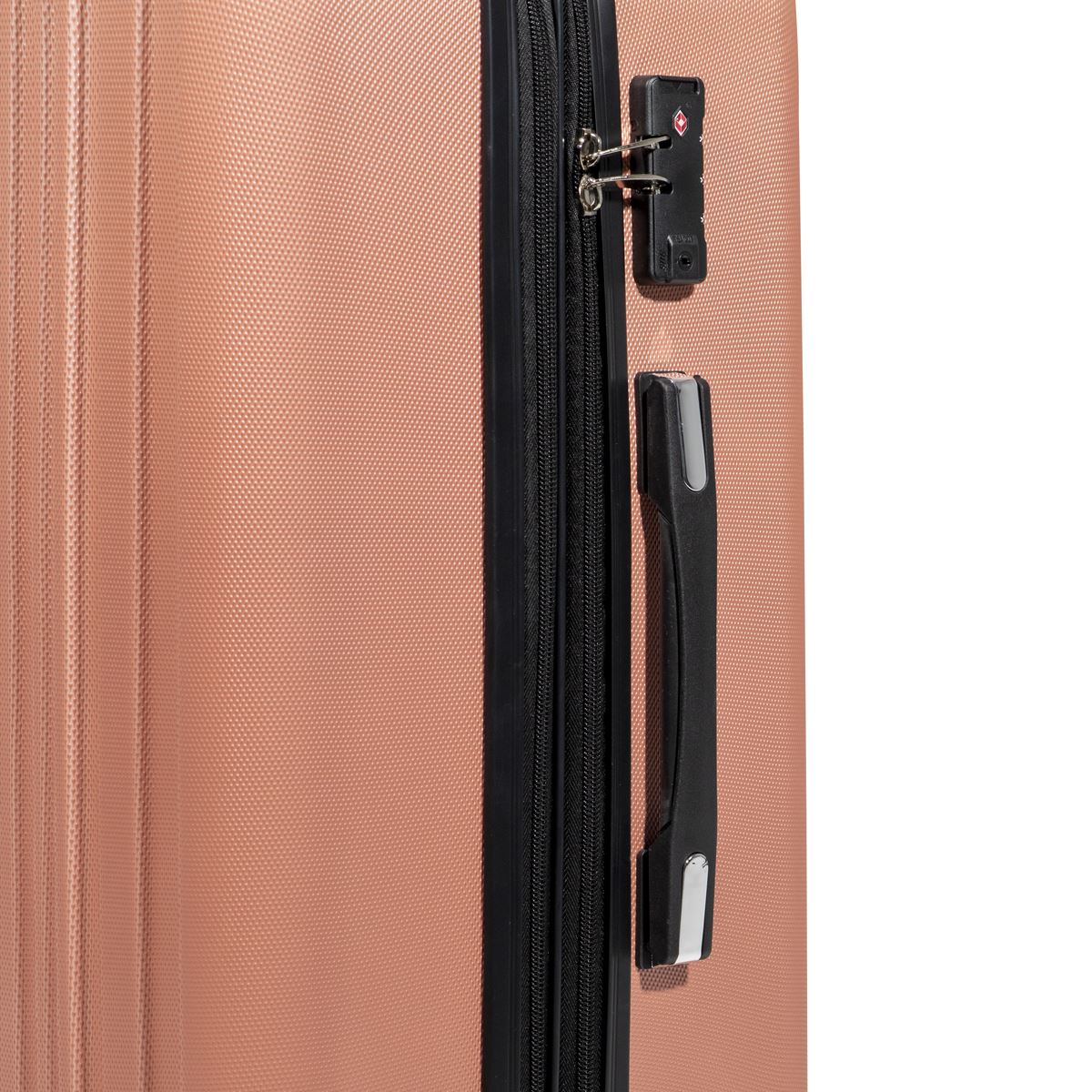 Dellonda Lightweight ABS Luggage Set with TSA Lock - Rose Gold