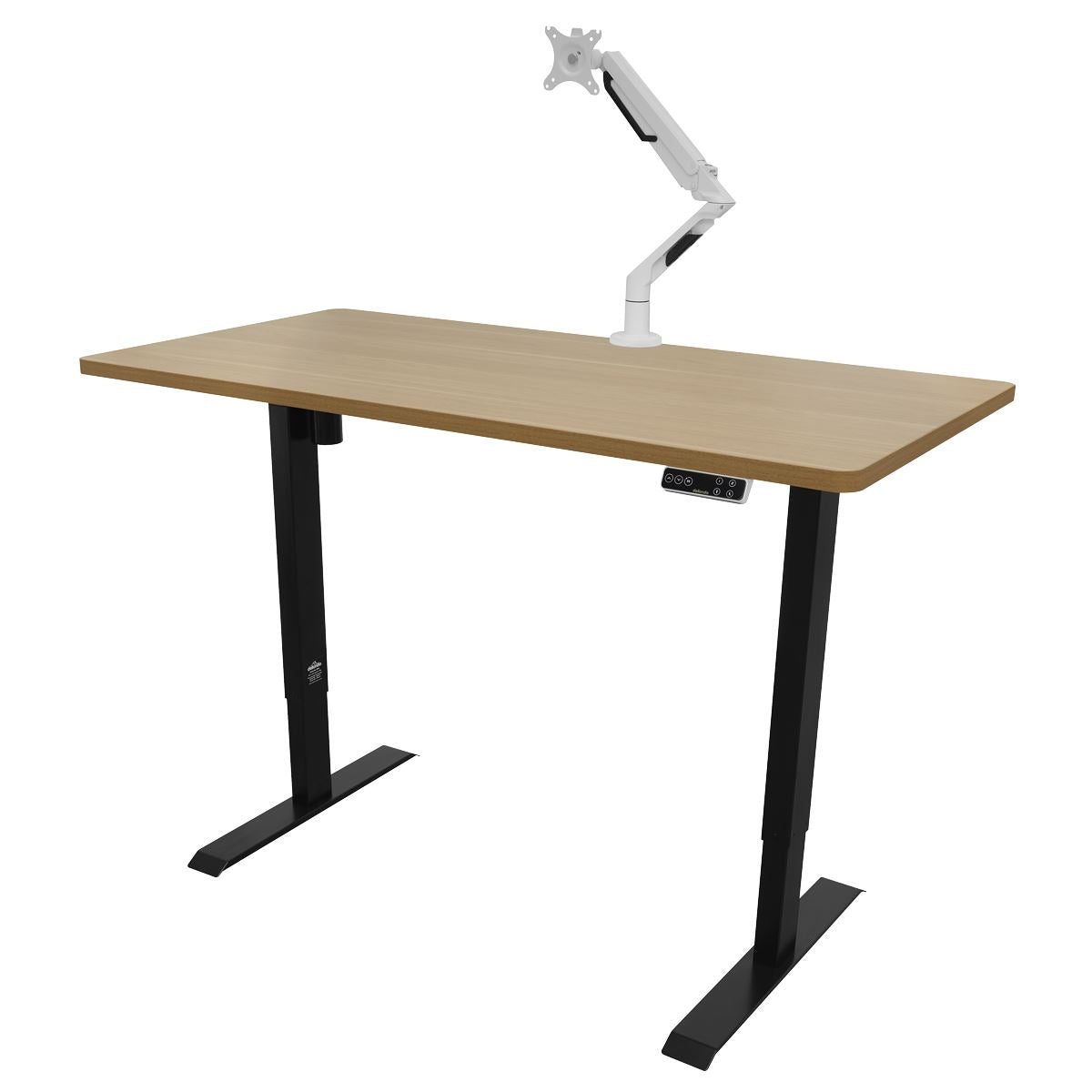 Dellonda Oak Electric Adjustable-Height Standing Desk with Memory, Quiet & Fast 1400 x 700mm