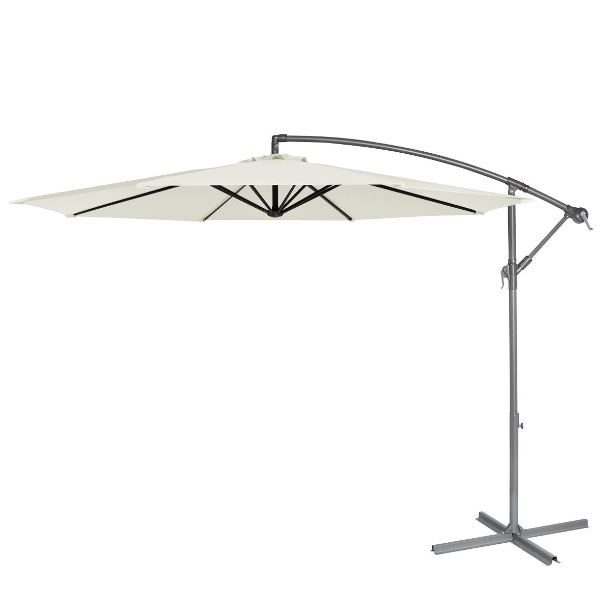 Dellonda Banana Parasol with Cover 3m - Cream