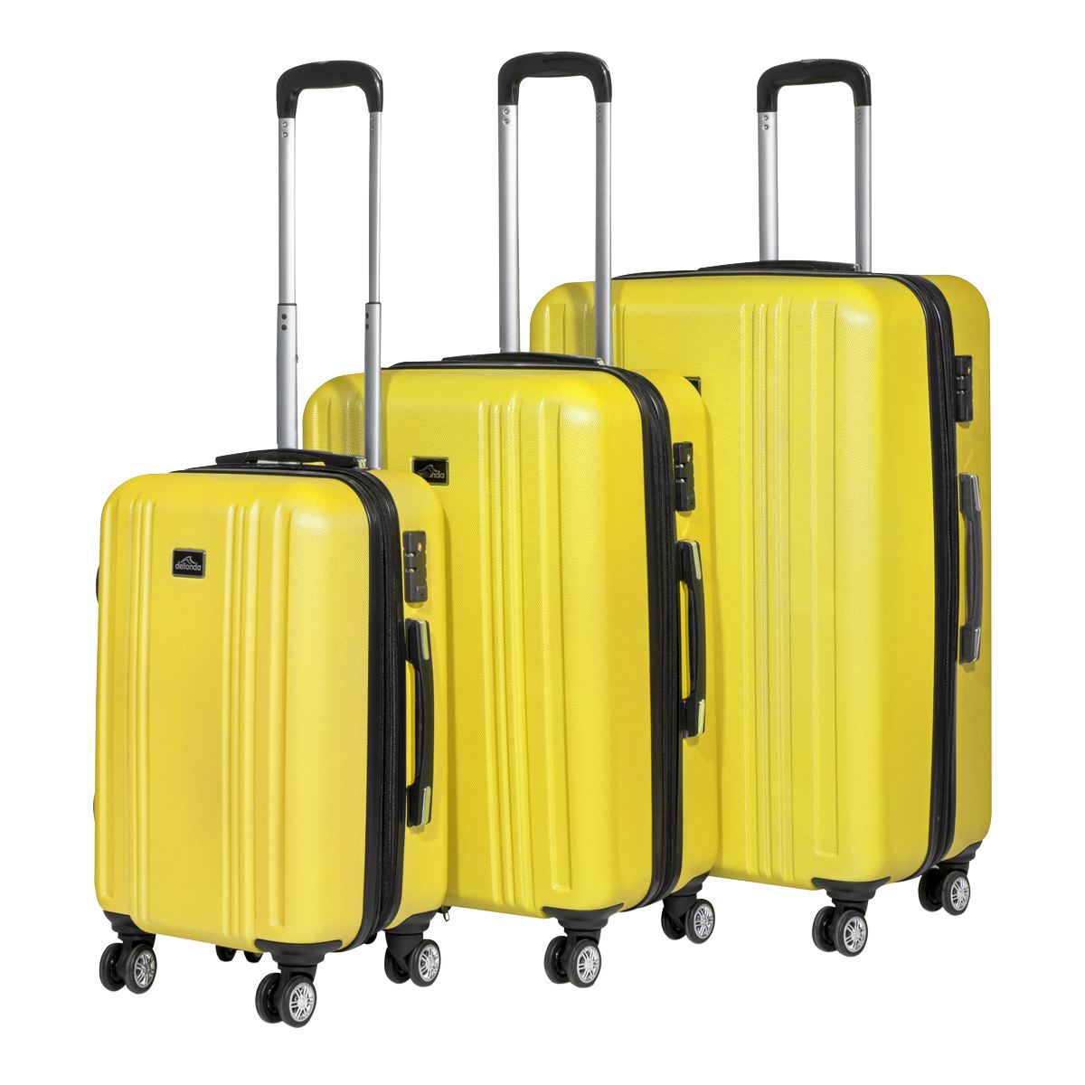 Dellonda Lightweight ABS Luggage Set with TSA Lock - Yellow