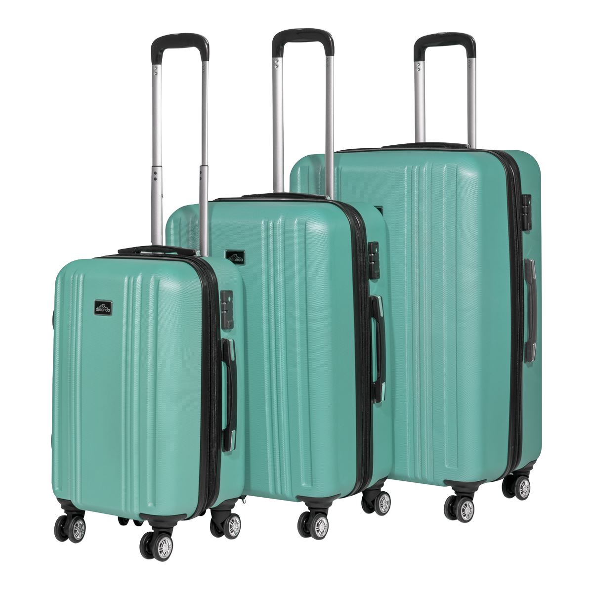 Dellonda Lightweight ABS Luggage Set with TSA Lock - Teal