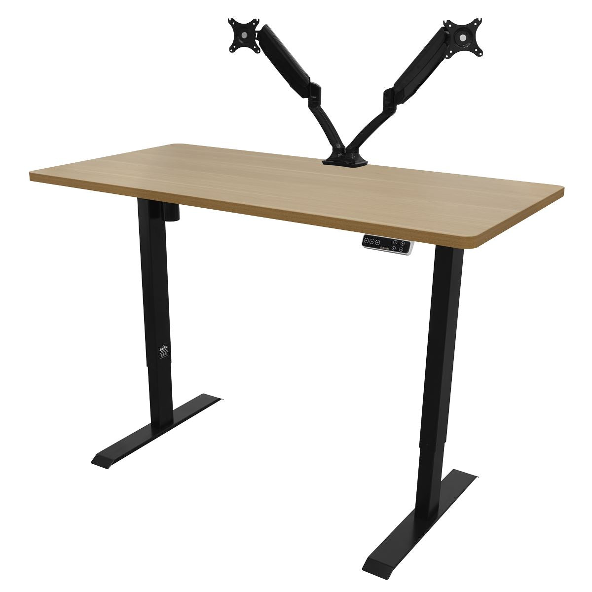 Dellonda Oak Electric Adjustable-Height Standing Desk with Memory, Quiet & Fast 1400 x 700mm