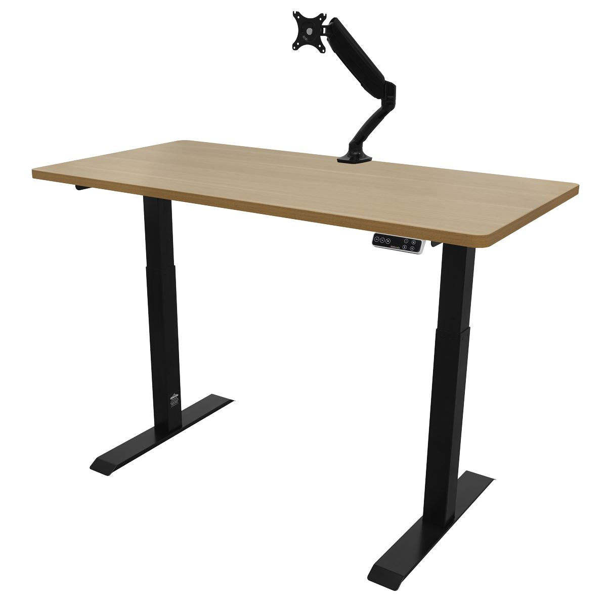Dellonda Oak Electric Height Adjustable Standing Desk, 1400 x 700mm Dual Motor 100kg