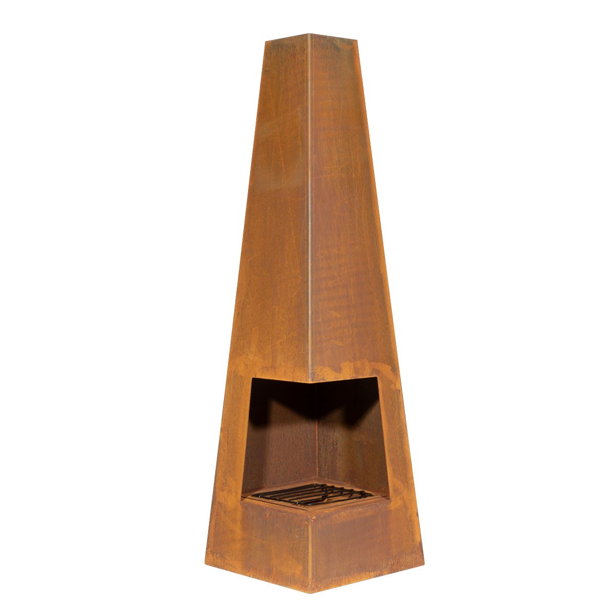 Dellonda Chiminea, Wood Burner, Heater for Outdoors W45cm x H150cm, Corten Steel