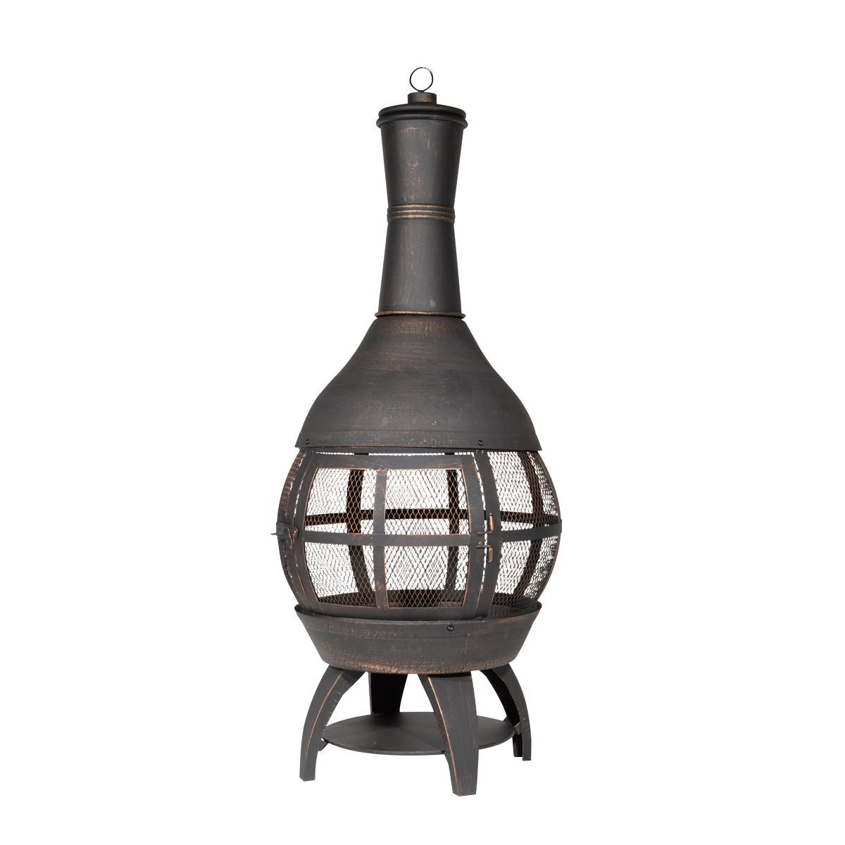 Dellonda Deluxe 360° Chiminea / Fire Pit Outdoor Heater - Antique Bronze Finish