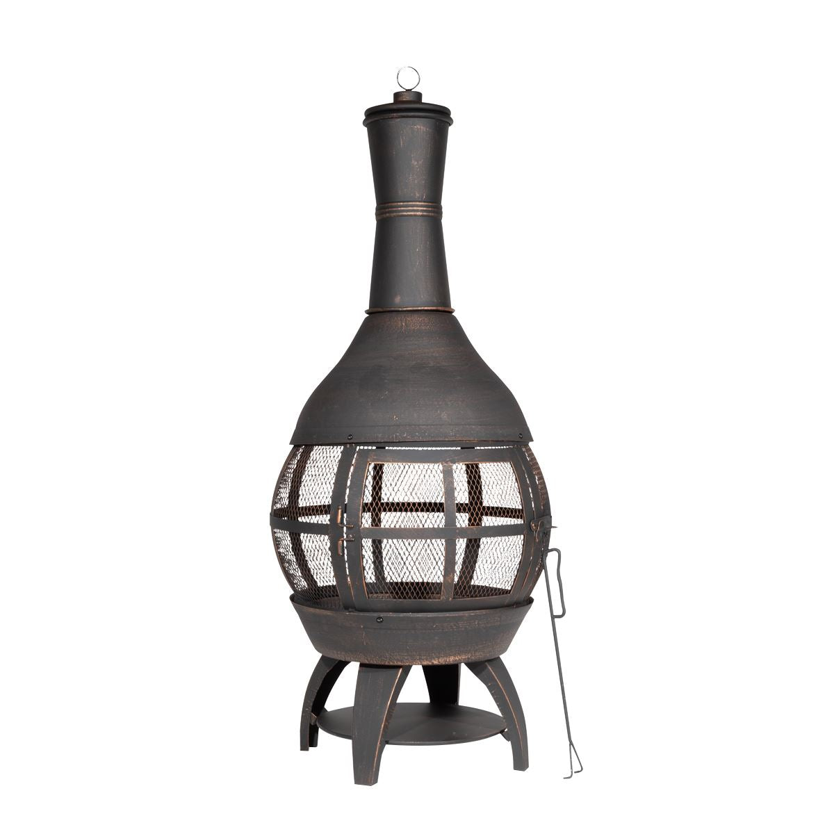 Dellonda Deluxe 360° Chiminea / Fire Pit Outdoor Heater - Antique Bronze Finish