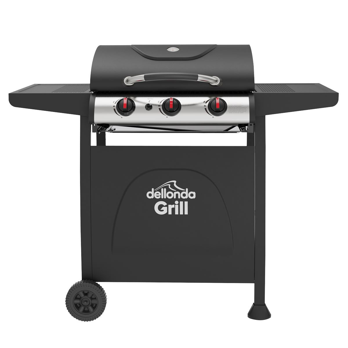 Dellonda 3 Burner Gas BBQ Grill with Piezo Ignition & Thermometer
