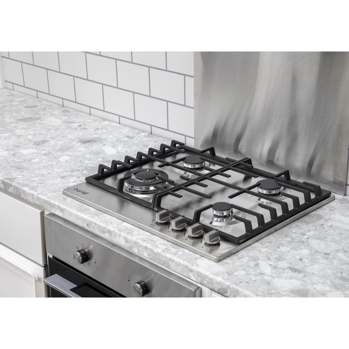 Baridi Gas Hob with 4 Cooking Zones 60cm - Stainless Steel