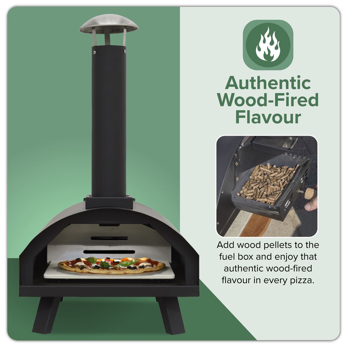 Dellonda Wood-Fired Pizza Oven 14" - Black