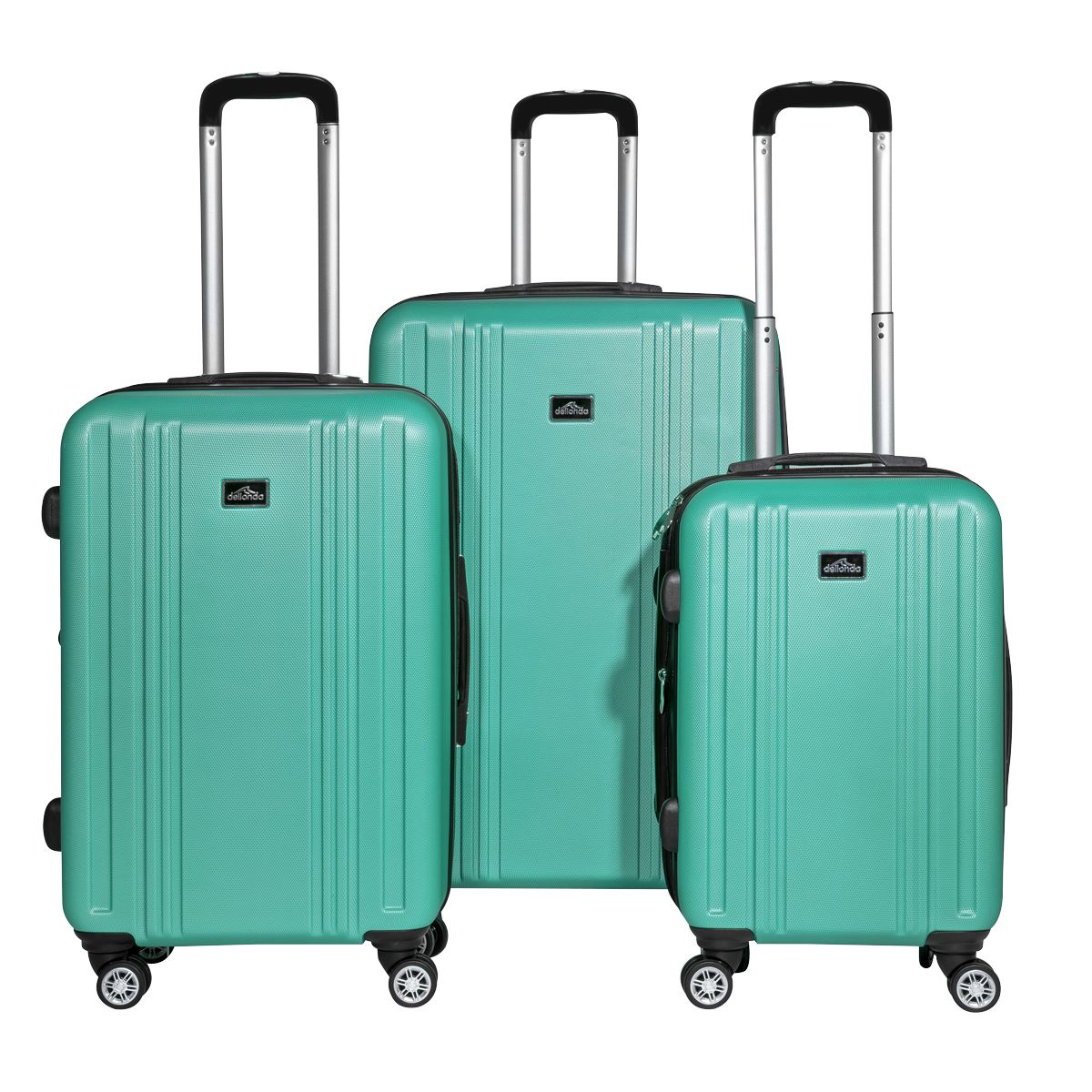 Dellonda Lightweight ABS Luggage Set with TSA Lock - Teal