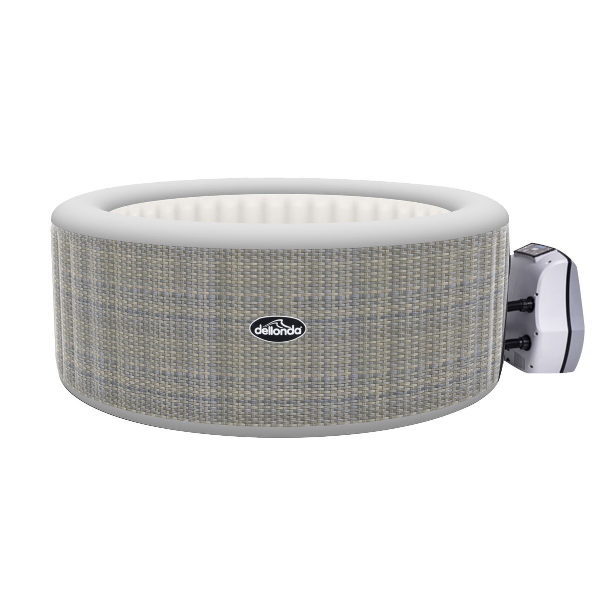 Dellonda 4-6 Person Inflatable Hot Tub/Spa with Smart Pump - Rattan Effect