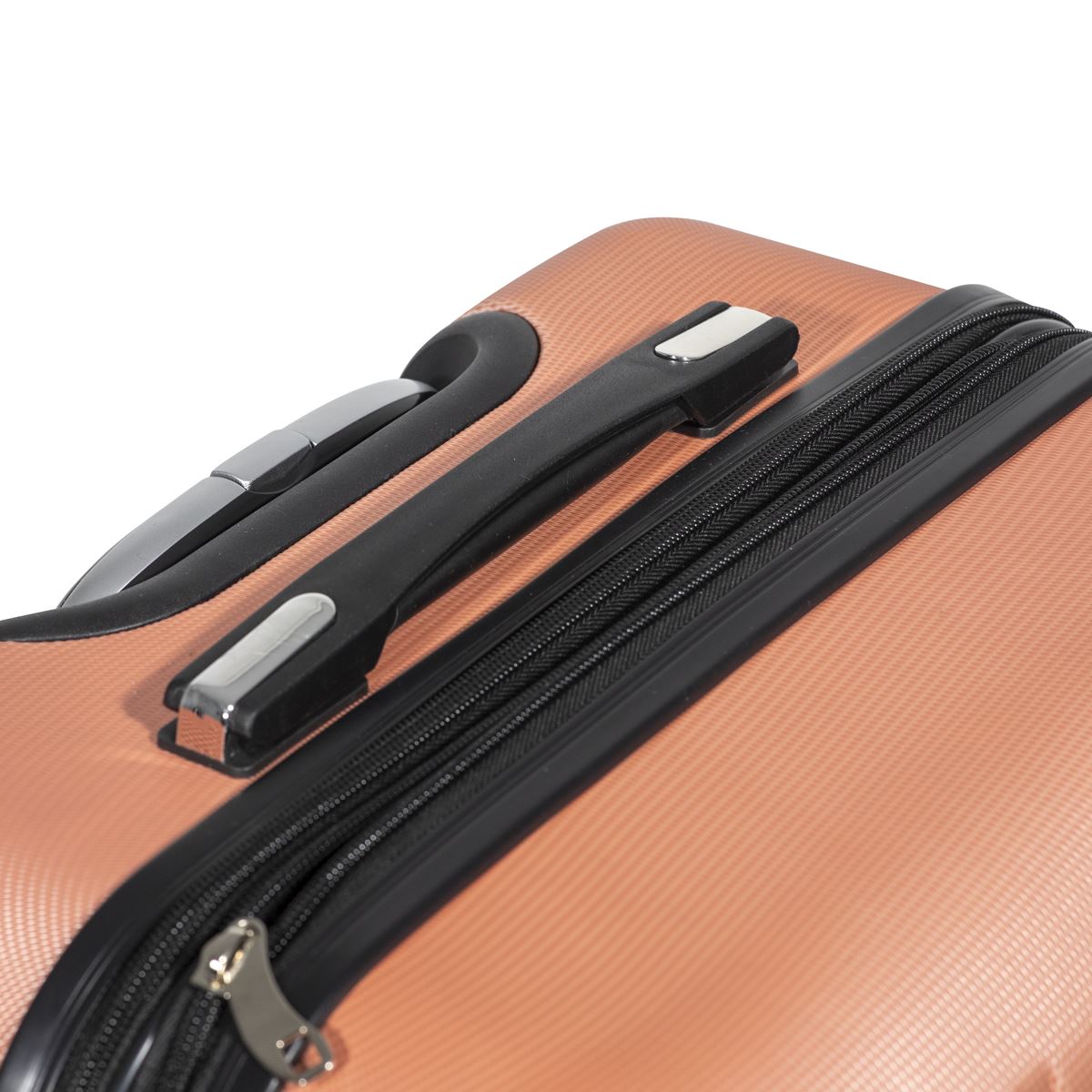 Dellonda Lightweight ABS Luggage Set with TSA Lock - Rose Gold