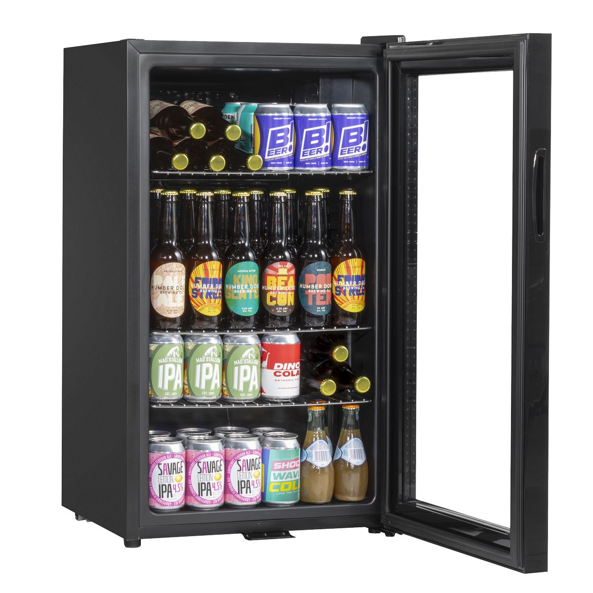 Baridi Wine, Beer & Drinks Fridge 85L Capacity - Black