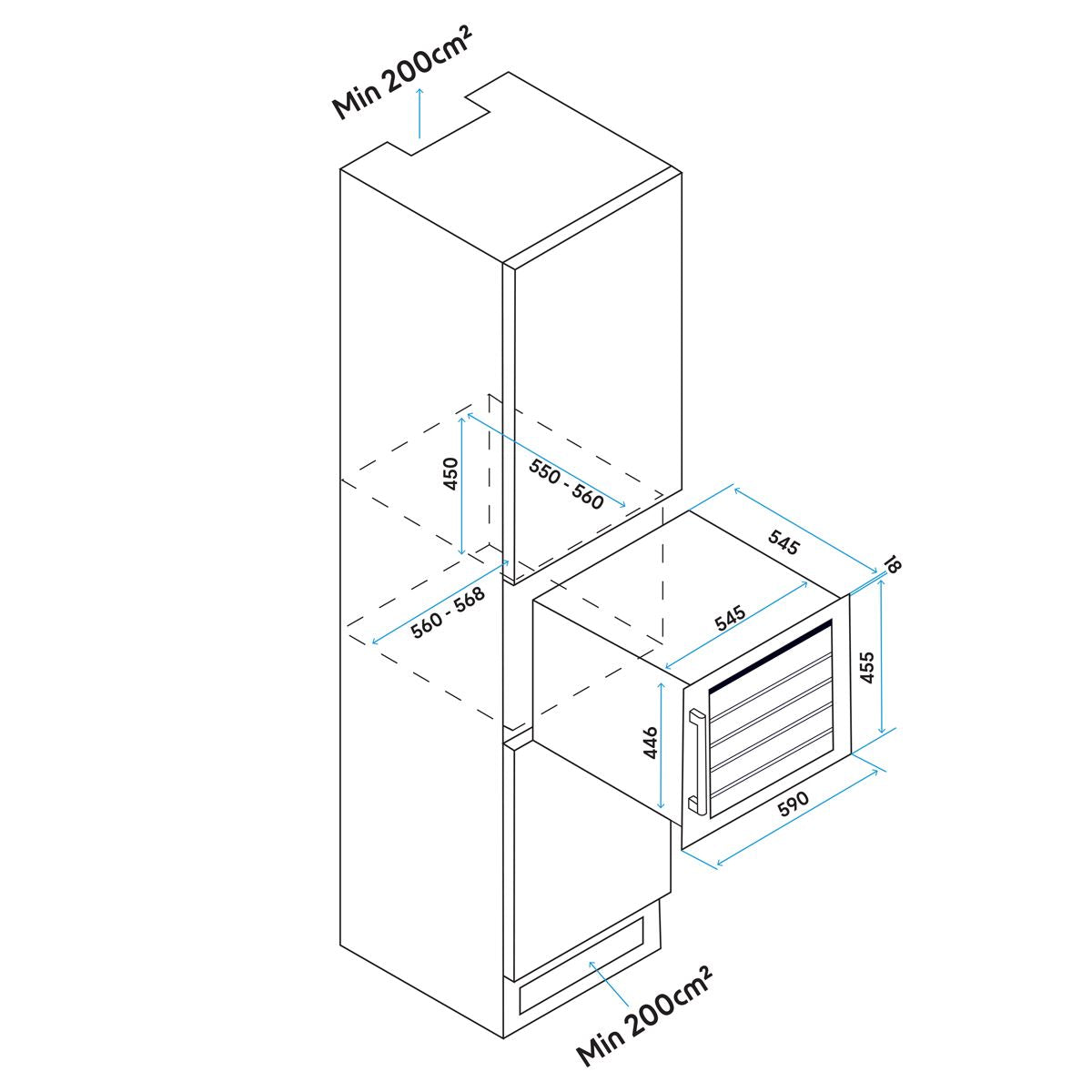 Baridi 36 Bottle Wine Fridge & Cooler 60cm