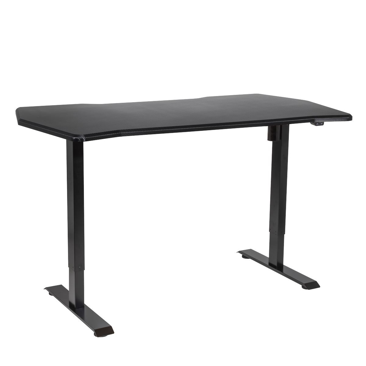Dellonda Single Motor Ultra-Quiet Adjustable-Height Electric Sit/Stand Desk - Carbon Fibre Effect Desktop